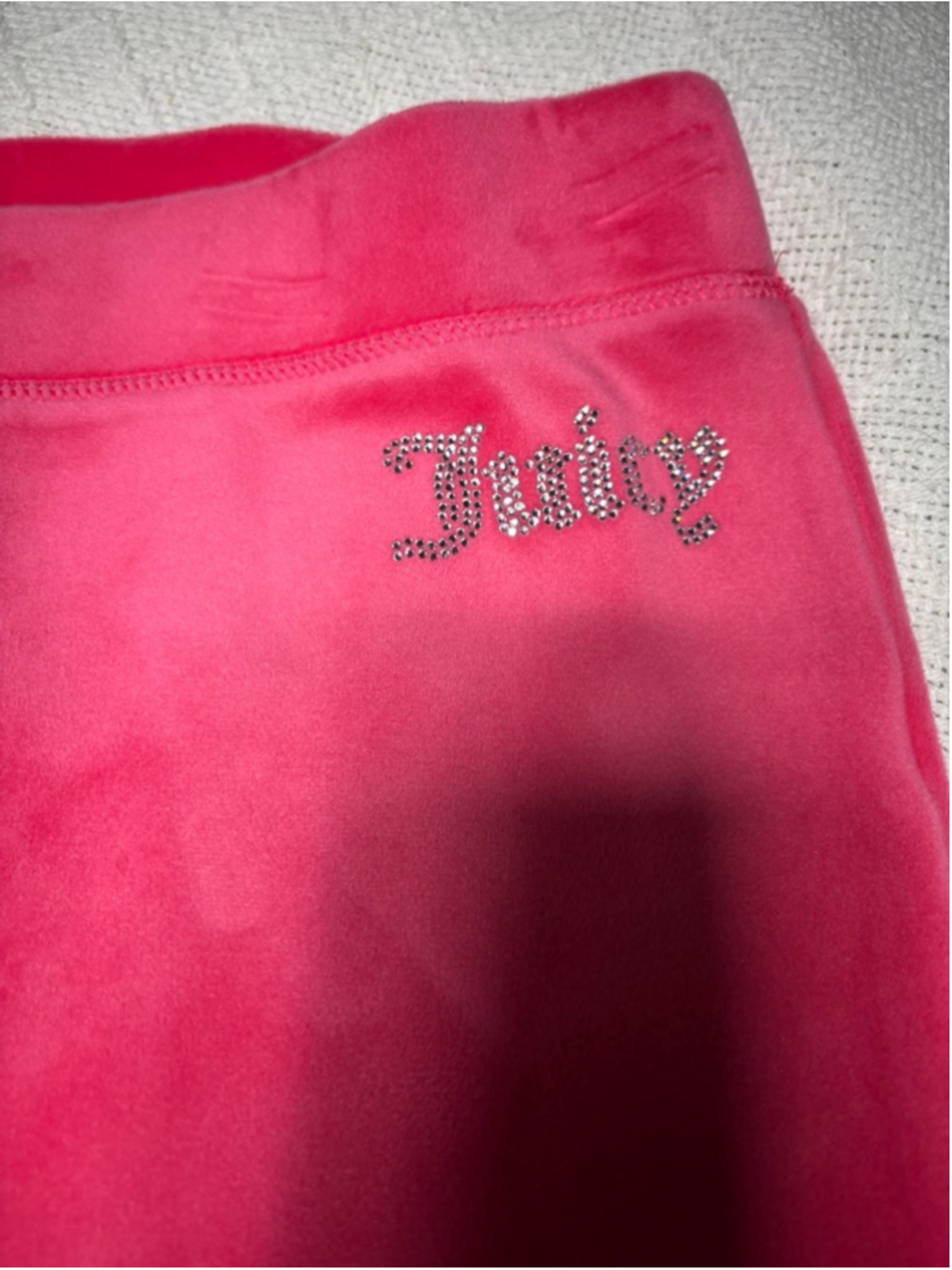 NWT Bling Juicy Couture Pink Party Velour Tracksuit w/Rhinestone Glam Y2K Size L - Picture 8 of 10